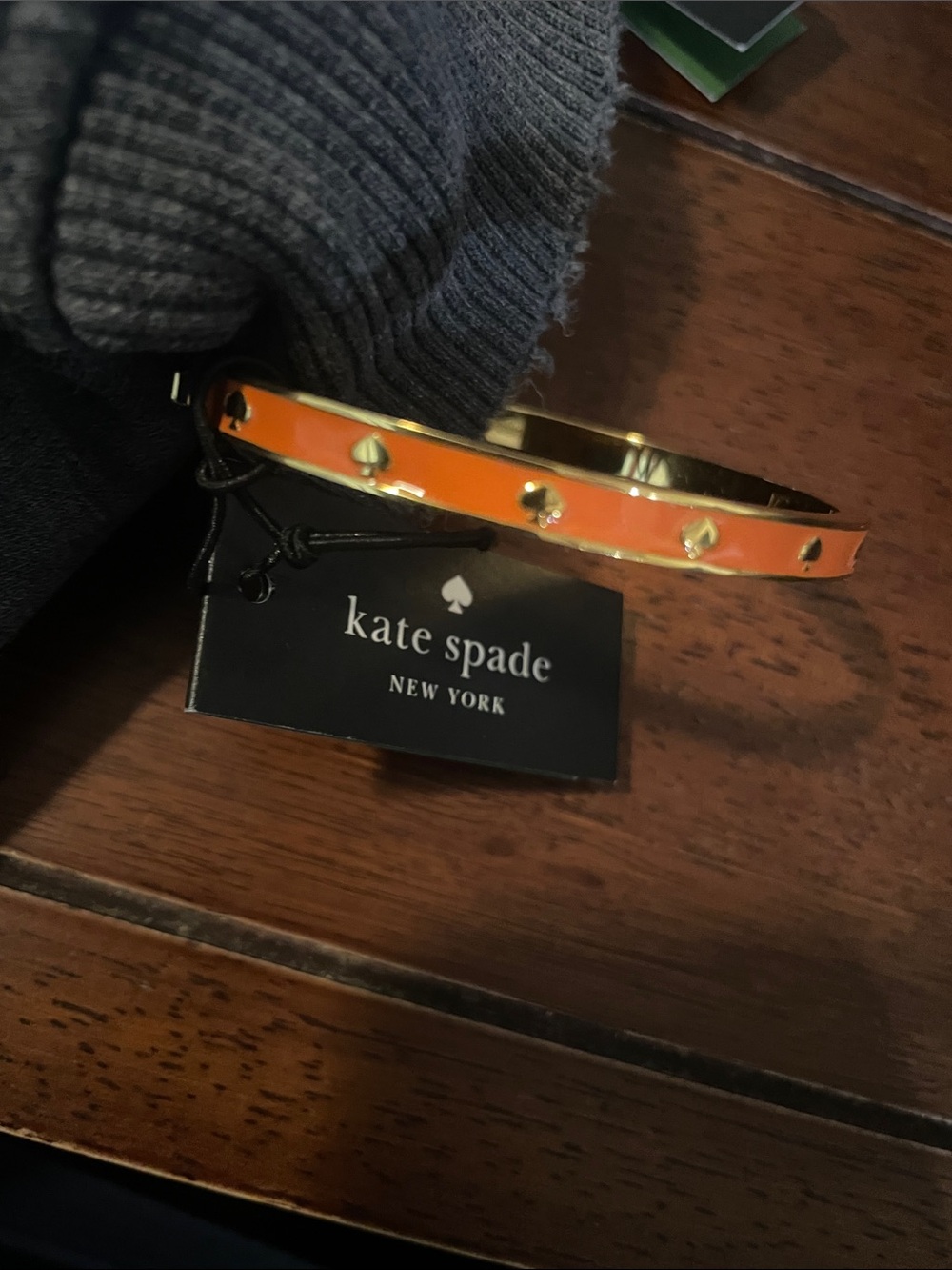 kate spade Orange Enamel Spade Stud Bangle Bracelet
